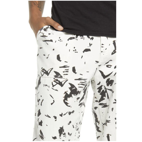 CRISTINA MARTINEZ GENDER INCLUSIVE ABSTRACT PRINT DENIM JEANS - Picture 4 of 16